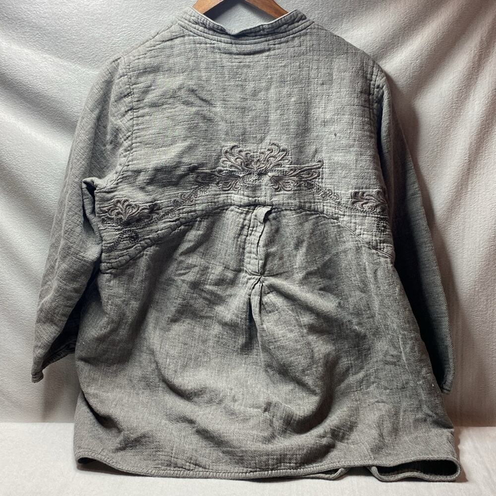 Soft Surroundings Button Front Jacket In Gray Siz… - image 2
